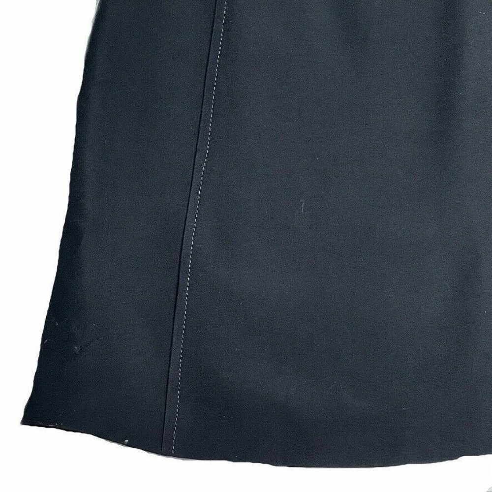 Prada Solid A-Line Panel Knee Length Wool Black W… - image 7